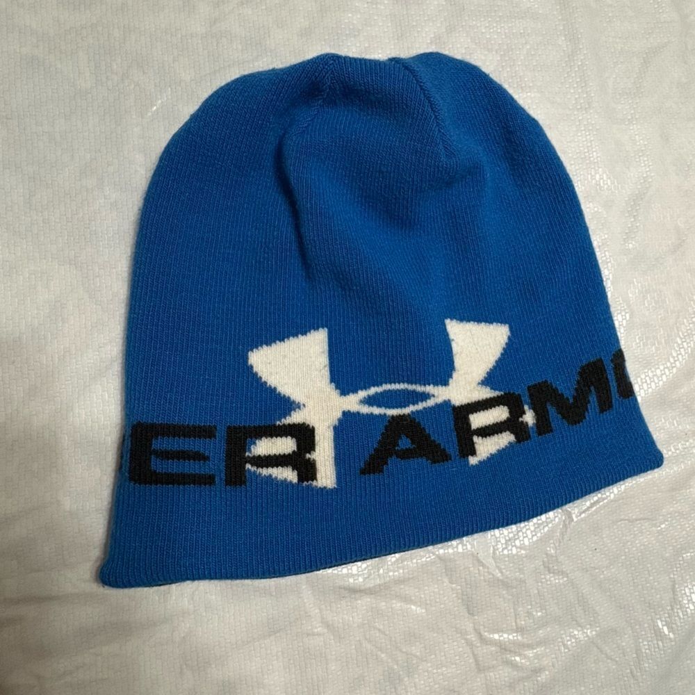Under Armour Cold Gear Infrared Lined Blue Beanie Hat - Picture 2 of 9